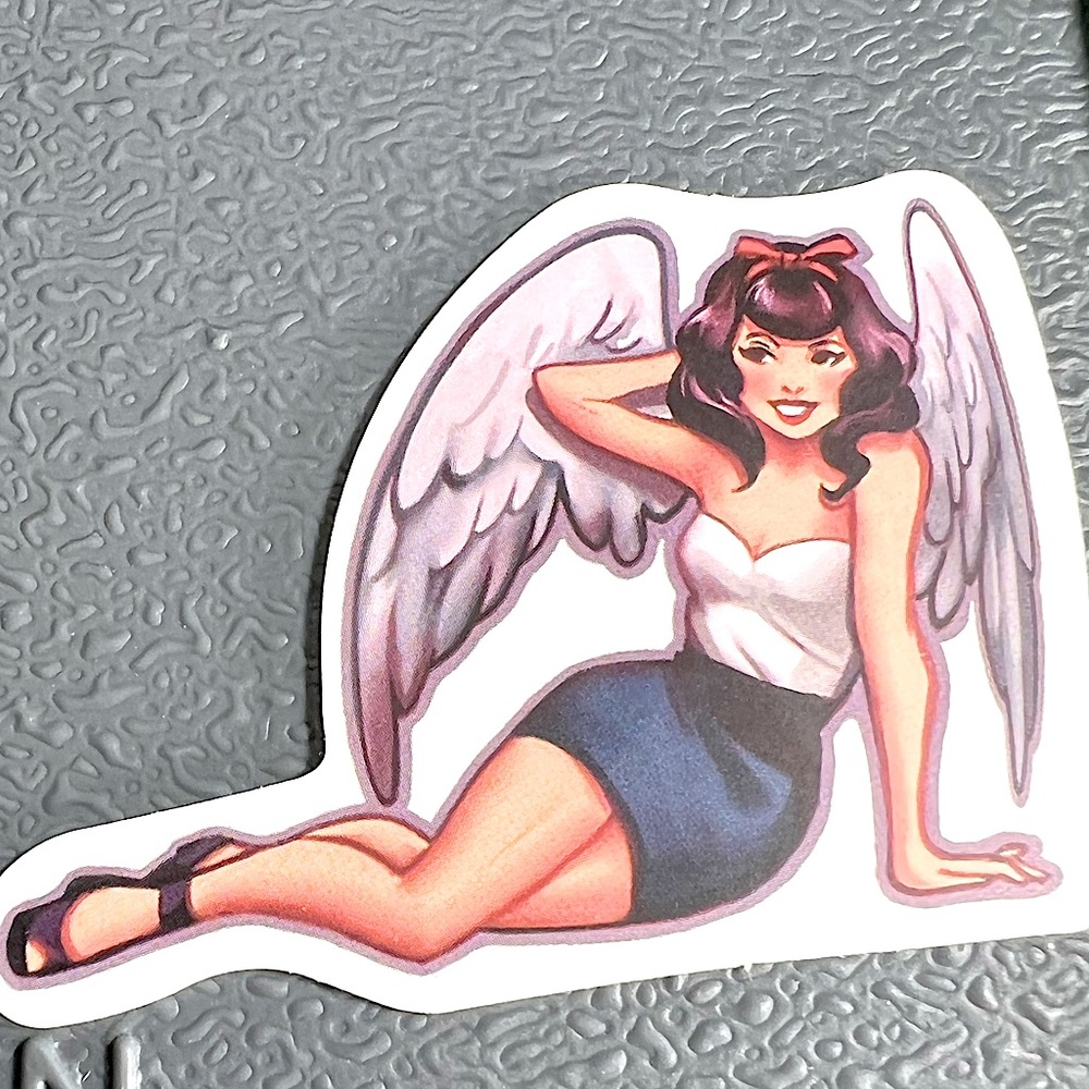 ANGEL Sexy Pinup Gorgeous Sticker Retro Vintage BomberGirl Ace Pilot